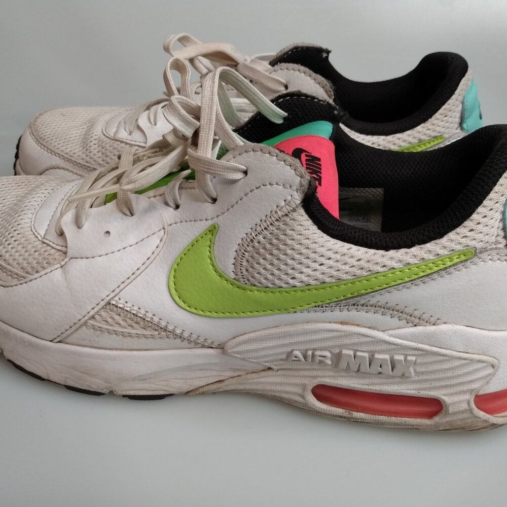 Nike Womens Air Max Excee CW5606-100 White Green Blue Crimson Sneakers Size 10